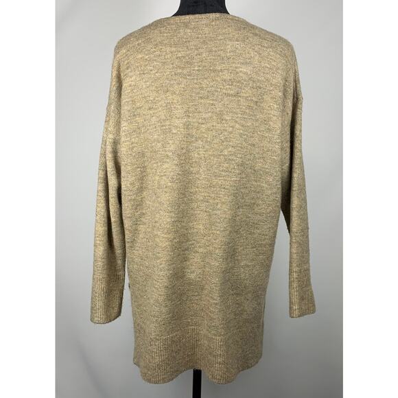 GeeGee High-Low Sweater Women's Medium Brown V-Neck Long Sleeve Soft Cozy - Picture 6 of 9